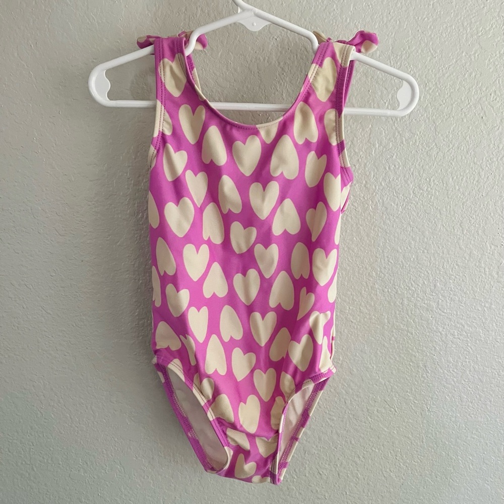 3T Cat & Jack Purple Heart Toddler Girl One Piece Swimsuit